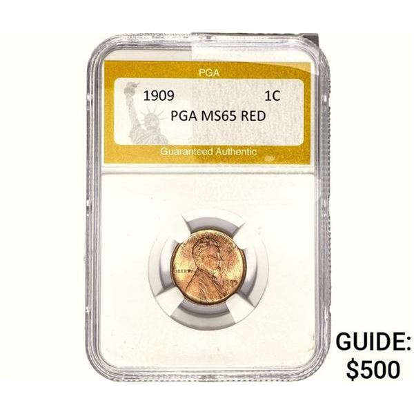 1909 Wheat Cent PGA MS65 Red