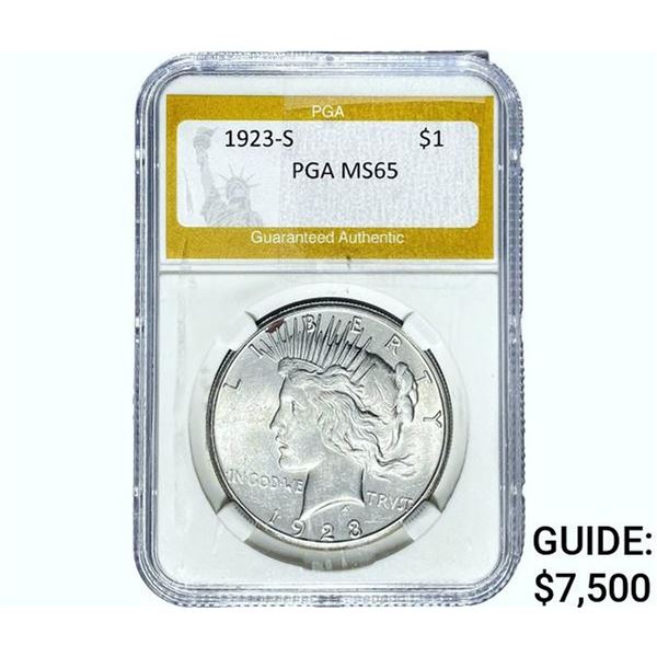 1923-S Silver Peace Dollar PGA MS65