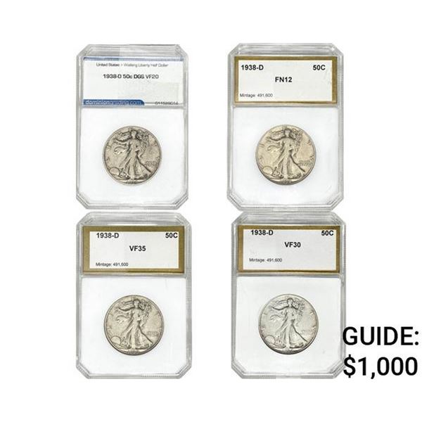 [4]1938-D Walking Liberty Half Dollar PCI/DGS  VF20-35/FN12