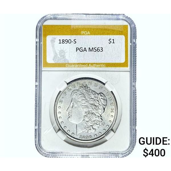 1890-S Morgan Silver Dollar PGA MS63