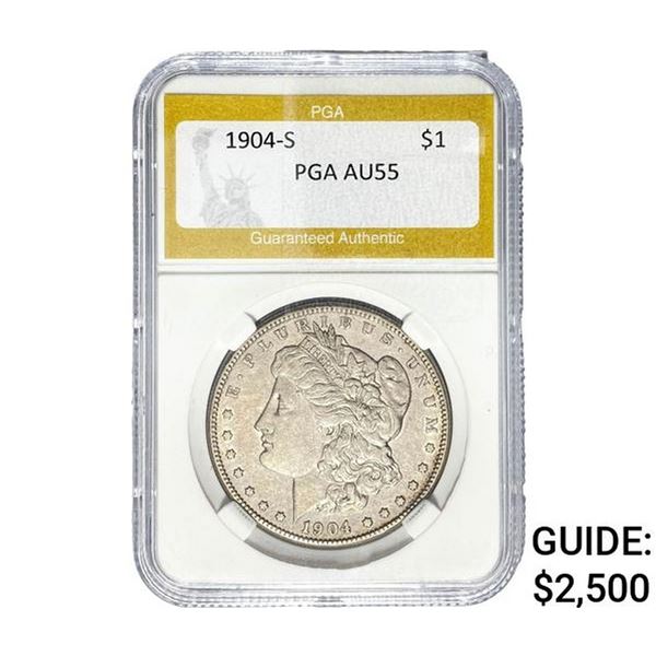 1904-S Morgan Silver Dollar PGA AU55