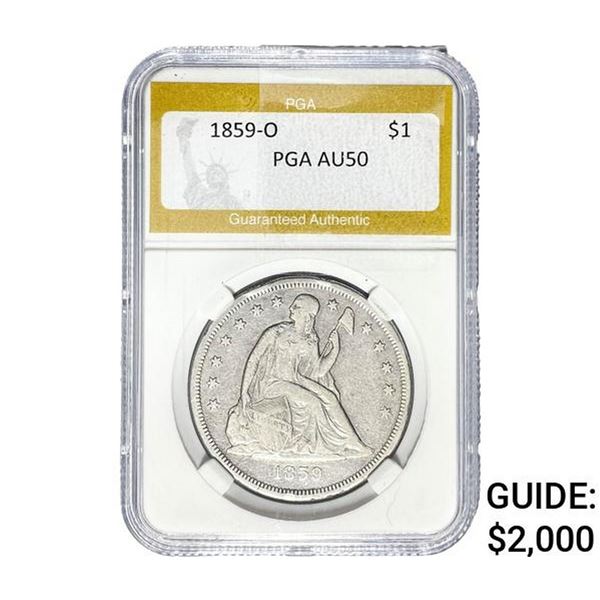 1859-S Silver Trade Dollar PGA AU50
