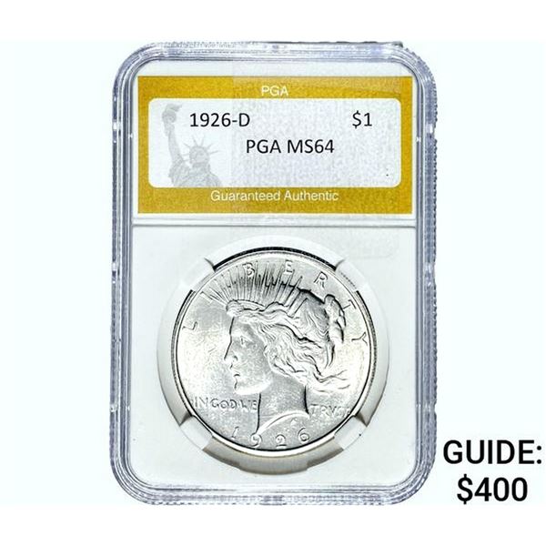 1926-D Silver Peace Dollar PGA MS64