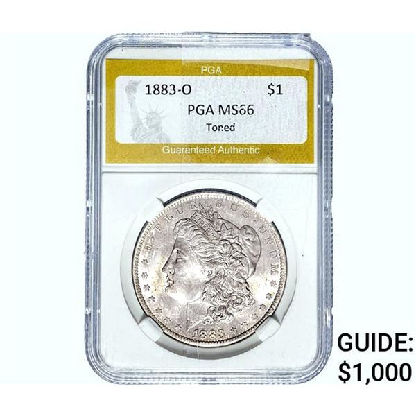 1883-O Morgan Silver Dollar PGA MS66 Toned