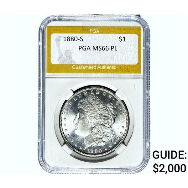 180O-S Morgan Silver Dollar PGA MS66 PL