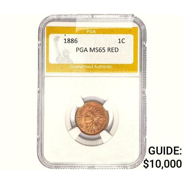 1886 Indian Head Cent PGA MS65 Red