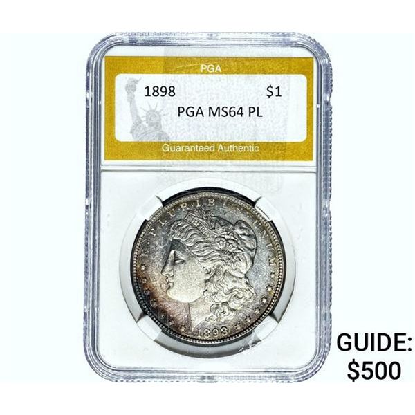 1898 Morgan Silver Dollar PGA MS64 PL