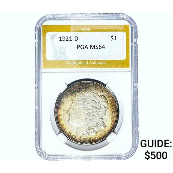 1921-D Morgan Silver Dollar PGA MS64