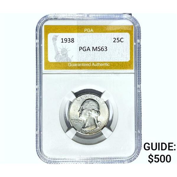 1938 Washington Silver Quarter PGA MS63