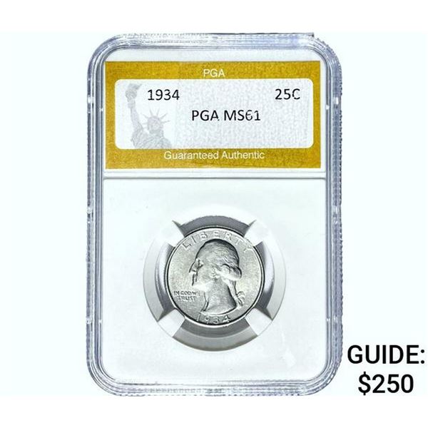 1934 Washington Silver Quarter PGA MS61
