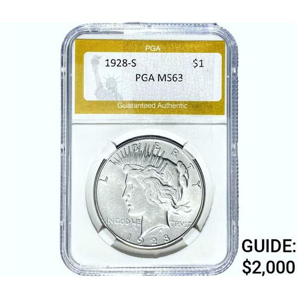 1928-S Silver Peace Dollar PGA MS63