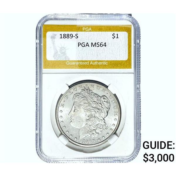 1889-S Morgan Silver Dollar PGA MS64