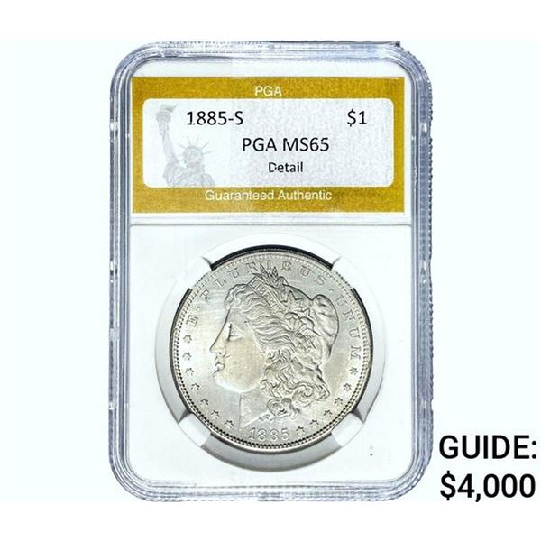 1885-S Morgan Silver Dollar PGA MS65 Detail