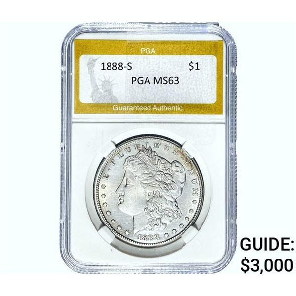 1888-S Morgan Silver Dollar PGA MS63