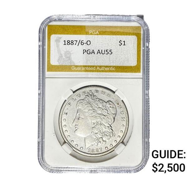 1887/6-O Morgan Silver Dollar PGA AU55