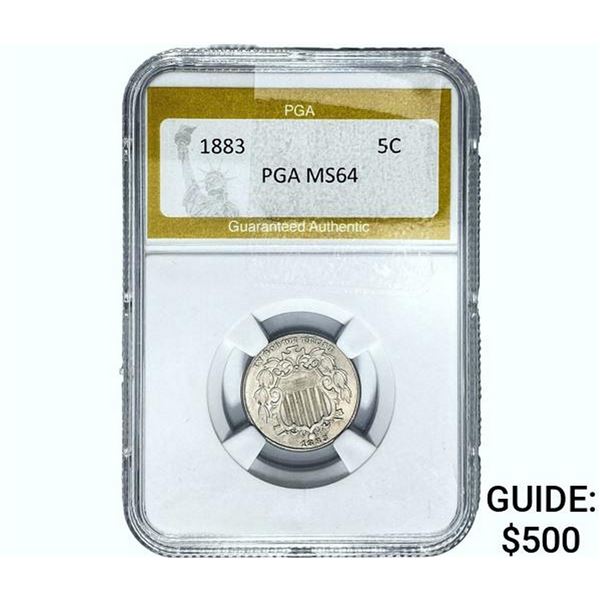 1883 Shield Nickel PGA MS64
