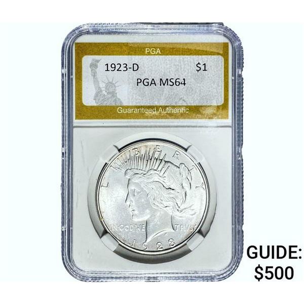 1923-D Silver Peace Dollar PGA MS64