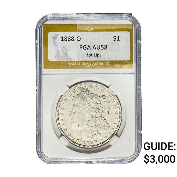 1888-O Morgan Silver Dollar PGA AU58 Hot Lips