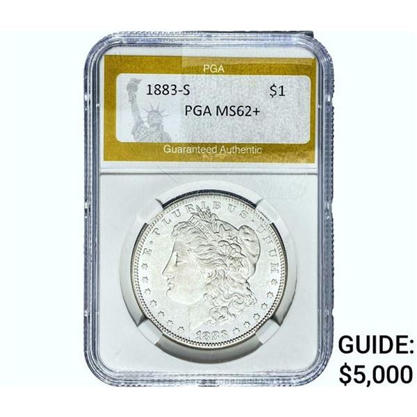 1883-S Morgan Silver Dollar PGA MS62+