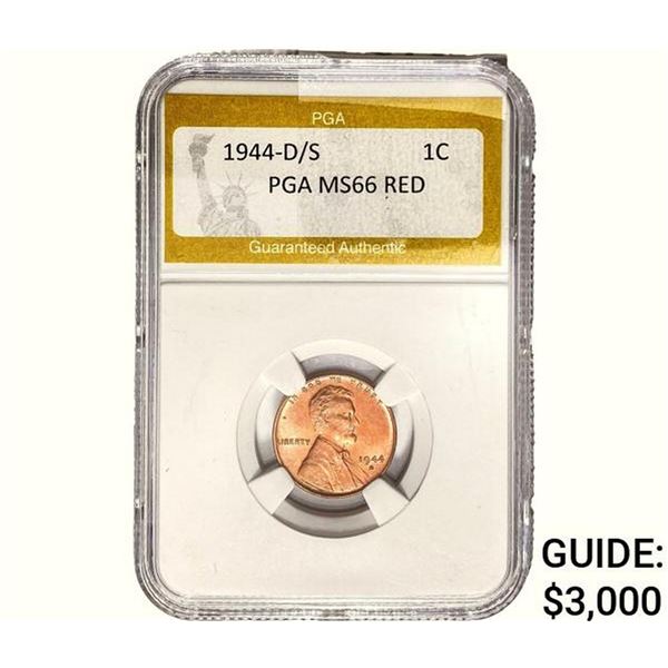 1944-D/S Wheat Cent PGA MS66 Red