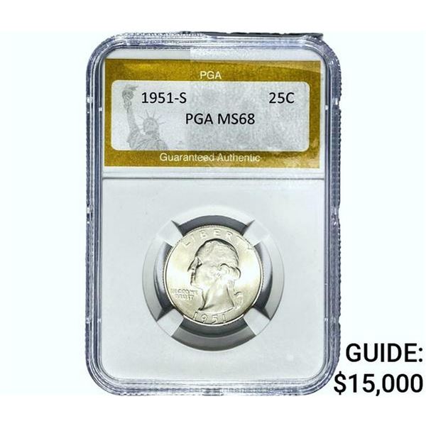 1951-S Washington Silver Quarter PGA MS68