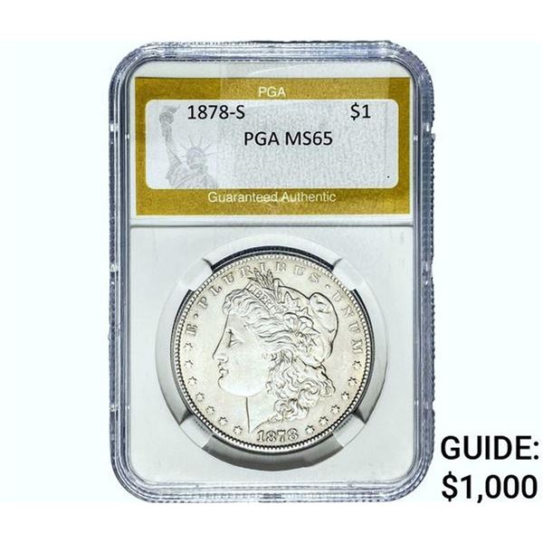 1878-S Morgan Silver Dollar PGA MS65