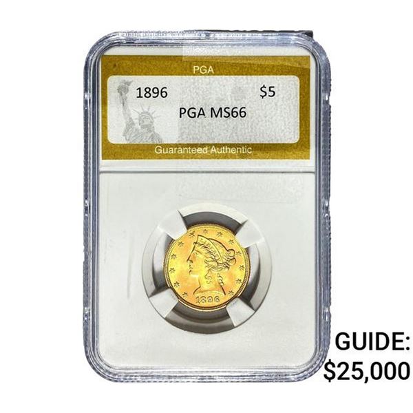 1896 $5 Gold Half Eagle PGA MS66