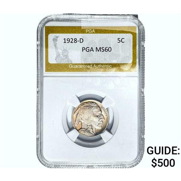 1928-D Buffalo Nickel PGA MS60
