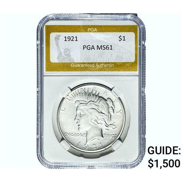 1921 Silver Peace Dollar PGA MS61