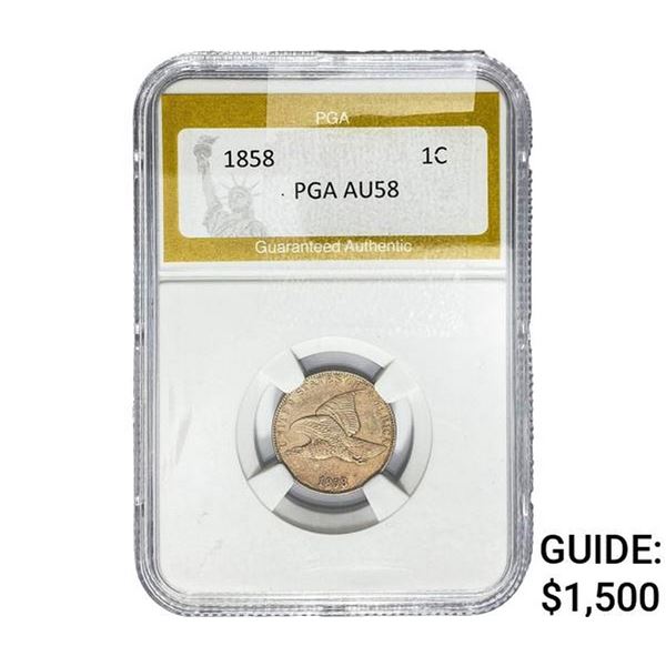 1858 Flying Eagle Cent PGA AU58