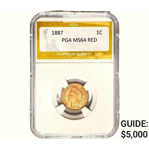 1887 Indian Head Cent PGA MS64 Red