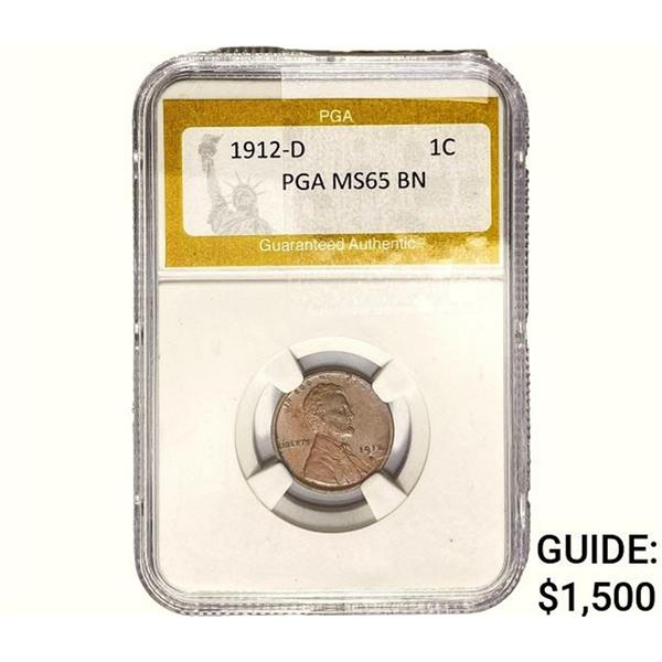 1912-D Wheat Cent PGA MS65 BN