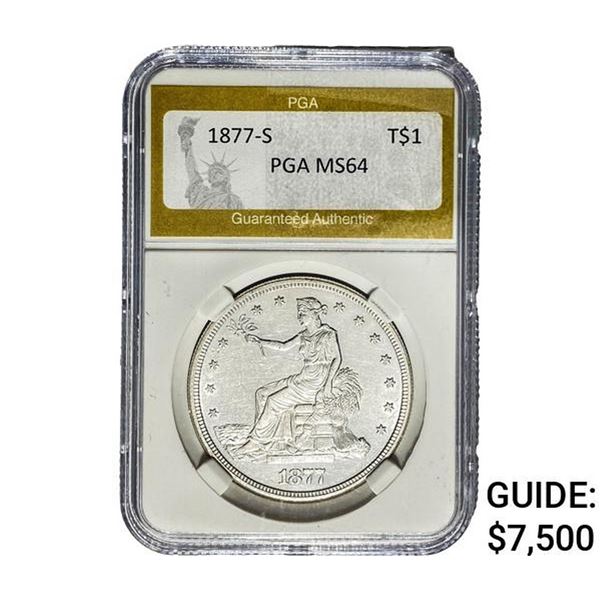 1877-S Silver Trade Dollar PGA MS64