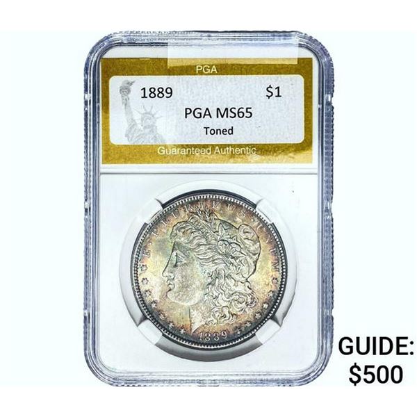 1889 Morgan Silver Dollar PGA MS65 Toned