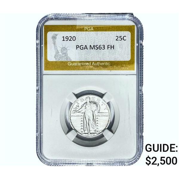 1920 Standing Liberty Quarter PGA MS63 FH