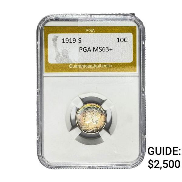 1919-S Mercury Silver Dime PGA MS63+