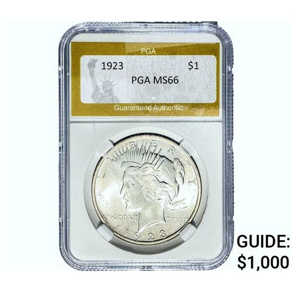 1923 Silver Peace Dollar PGA MS66