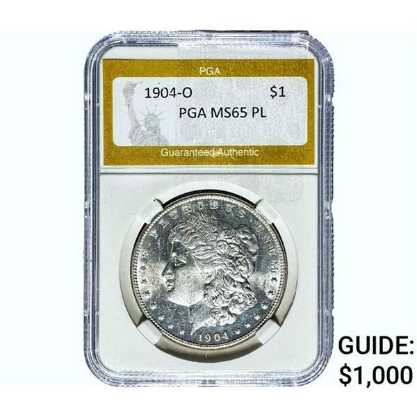 1904-O Morgan Silver Dollar PGA MS65 PL