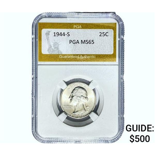 1944-S Washington Silver Quarter PGA MS65