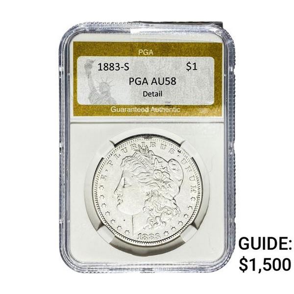 1883-S Morgan Silver Dollar PGA AU58 Detail