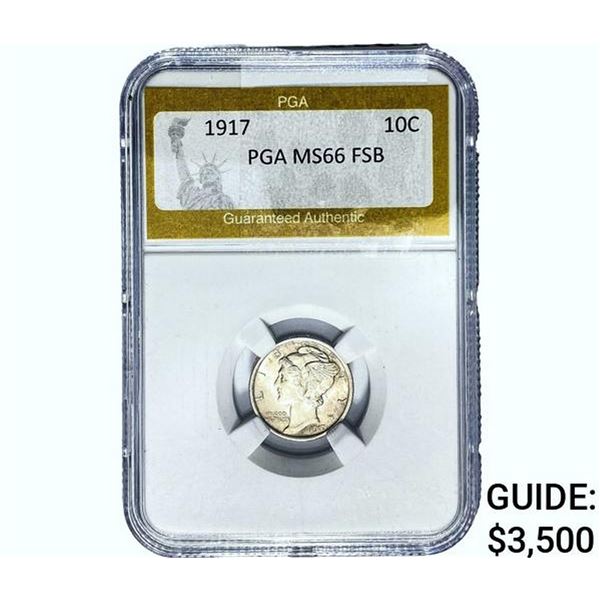 1917 Mercury Silver Dime PGA MS66 FSB