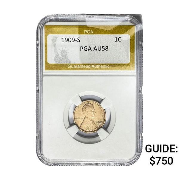1909-S Wheat Cent PGA AU58
