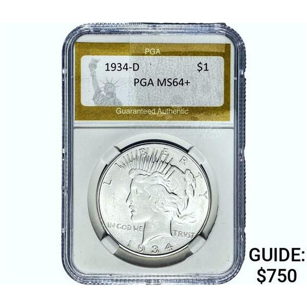 1934-D Silver Peace Dollar PGA MS64