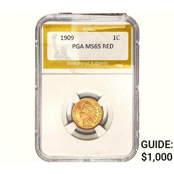 1909 Indian Head Cent PGA MS65 Red