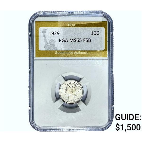 1929 Mercury Silver Dime PGA MS65 FSB