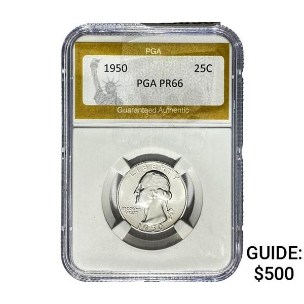1950 Washington Silver Quarter PGA PR66