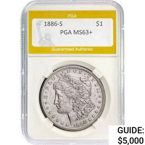 1886-S Morgan Silver Dollar PGA MS63+