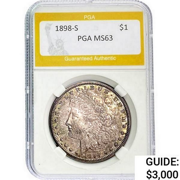 1898-S Morgan Silver Dollar PGA MS63