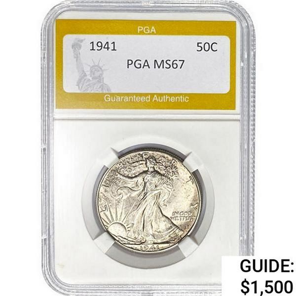1941 Walking Liberty Half Dollar PGA MS67