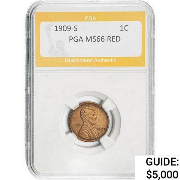 1909-S Wheat Cent PGA MS66 Red